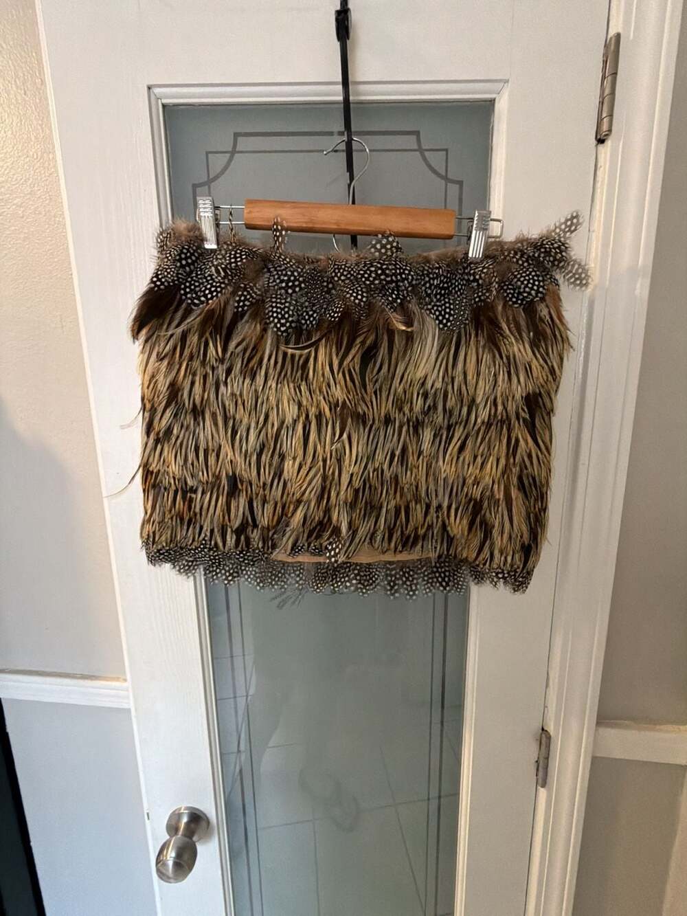 Vintage Y2KCalypso St. Barth Carla Feather Skirt Neutral Fall '11 Sample Couture